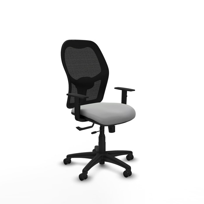 PIQUERAS Y CRESPO Silla de oficina Alocén con mecanismo traslack, malla negra y similpiel gris claro PIQUERAS Y CRESPO Silla de oficina Alocén con mecanismo traslack, malla negra y similpiel gris claro