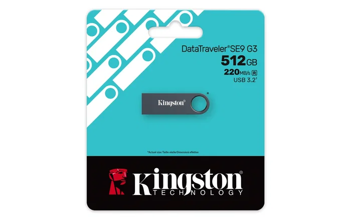 Kingston DataTraveler SE9 G3 USB 3.2 Gen 1 512GB - Unidad Flash USB Tipo A con Carcasa Metálica, Negro, Lectura 220MB/s, Escritura 100MB/s, ke-u2x512-1ac