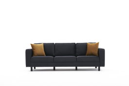 Atelier Del Sofa Sofá Kale Velvet - Anthracite de 3 Plazas Tapizado Terciopelo Color Antracita
