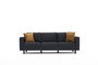 Atelier Del Sofa Sofá Kale Velvet - Anthracite de 3 Plazas Tapizado Terciopelo Color Antracita