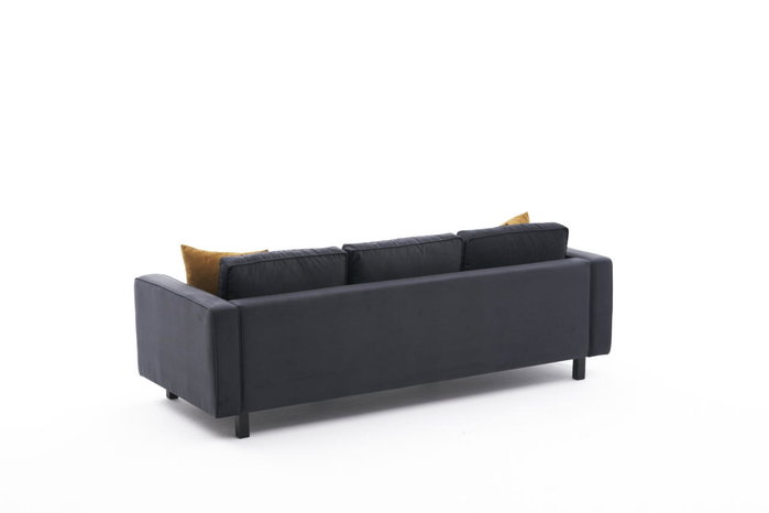 Atelier Del Sofa Sofá Kale Velvet - Anthracite de 3 Plazas Tapizado Terciopelo Color Antracita