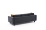 Atelier Del Sofa Sofá Kale Velvet - Anthracite de 3 Plazas Tapizado Terciopelo Color Antracita