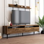 Hanah Home Istanbul Conjunto de Muebles de Salón Nogal con Soporte TV 180cm, Mesa Café, Estante Pared