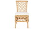 DKD Home Decor Silla Balines Ratan Natural Blanco con Cojín 58 x 90 x 47 cm