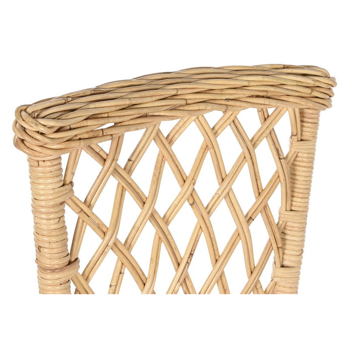 DKD Home Decor Silla de Ratán con Cojín Natural y Blanco DKD Home Decor Silla de Ratán con Cojín Natural y Blanco