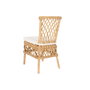 DKD Home Decor Silla de Ratán con Cojín Natural y Blanco