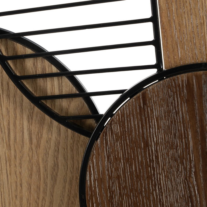 Mural Pared Espejo Natural-Negro Metal 123,20 X 4,40 X 63,50