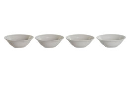 DKD Home Decor Set de 4 Cuencos de Porcelana Blanco 17x17x7 cm