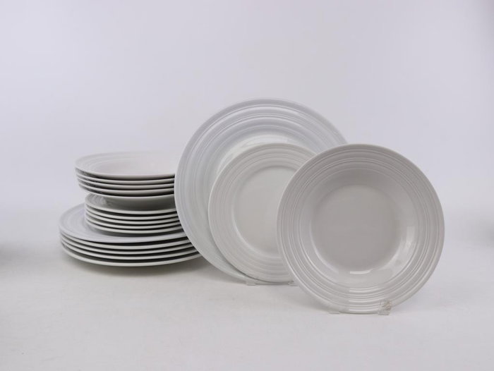 DKD Home Decor Set de 4 Cuencos de Porcelana Blanco 17x17x7 cm