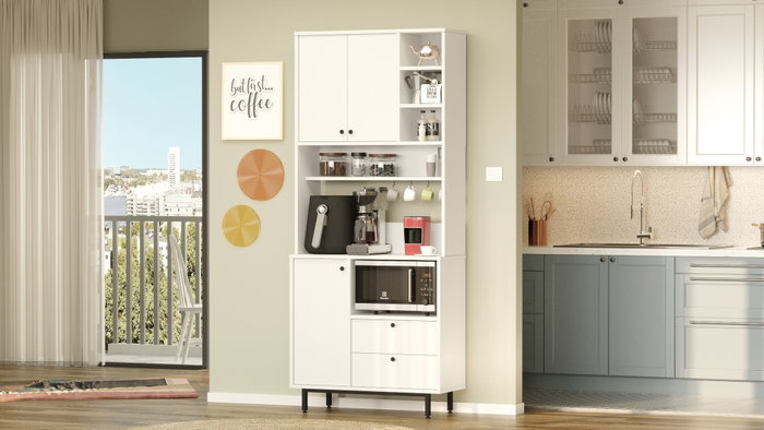 Hanah Home RE6-W Armario Multiusos Blanco 88x205x35.5 cm Hanah Home RE6-W Armario Multiusos Blanco 88x205x35.5 cm