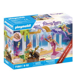 PLAYMOBIL 71861 Promo Pack Tesoro De Sirena Con Delfines, Set De Juego Submarino Con Sirenas, Cofre Del Tesoro Y Accesorios, A Partir De 4 Años