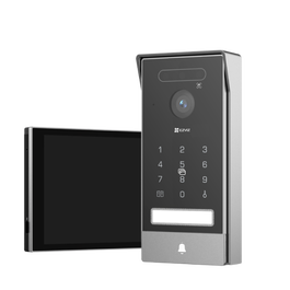 EZVIZ CS-HP7-R400-1W2TFD Videoportero Inteligente 4K, Pantalla 8", Resolución 1280x800, Sensor CMOS 1/2.8", Visión Nocturna IR, Negro/Gris