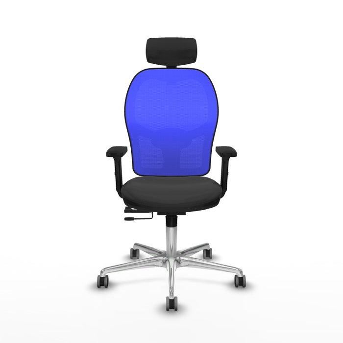 PIQUERAS Y CRESPO Silla de oficina Jorquera con mecanismo Sincro/Traslack, Gris oscuro y Azul
