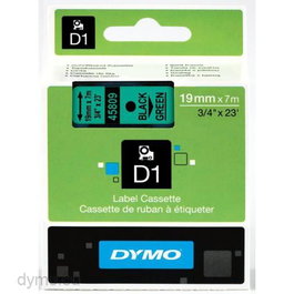 DYMO Cinta LM D1 19mmx7m Negro/verde
