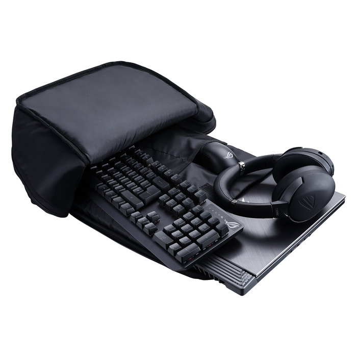 ASUS Mochila ROG Backpack BP1501G para portátil 15-17", Negro/Gris, Poliéster Impermeable, 18 Litros, 43,2 cm