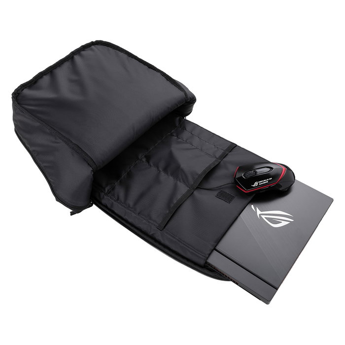 ASUS Mochila ROG Backpack BP1501G para portátil 15-17", Negro/Gris, Poliéster Impermeable, 18 Litros, 43,2 cm