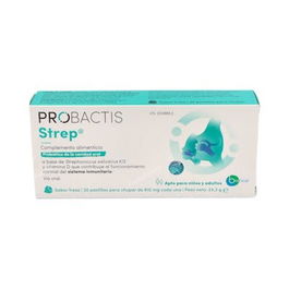 Probactis Pastillas para Chupar Sabor Fresa con Streptococcus salivarius K12 y Vitamina D3, 30 Unidades