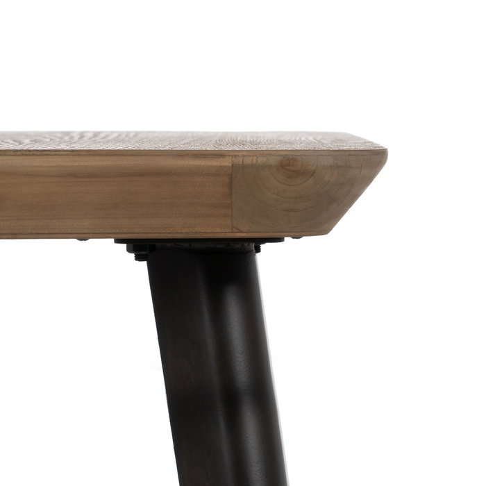 Mesa Auxiliar Natural-Negro Madera-Metal 58 X 58 X 60 cm