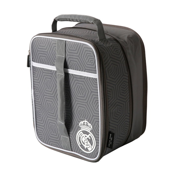 SAFTA Bolsa Porta Alimentos Térmica con Tupper Real Madrid, Aislamiento de Alta Calidad, Revestimiento Thermaflect, Fácil de Limpiar, Incluye Contenedor para Sandwich (650 ml)