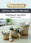 Inde Cesta Cónica Seagrass con Asas 25 cm (18 Unidades)
