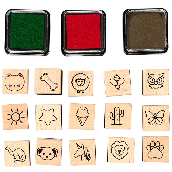 Jeux 2 momes Juego De 5 Sellos-Tampón Colección Montessori PVC