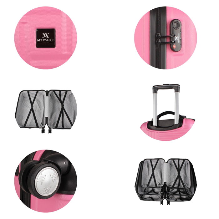 Zoozie Bags Maleta 8746 Rosa de ABS con 4 Ruedas Multidireccionales y Cerradura Codificada para Viaje con Estilo Zoozie Bags Maleta 8746 Rosa de ABS con 4 Ruedas Multidireccionales y Cerradura Codificada para Viaje con Estilo