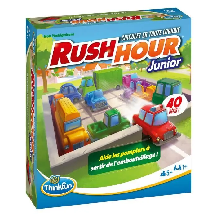 Ravensburger 76604 Rush Hour Junior Juego de Lógica Puzzle Atasco de Tráfico 40 Desafíos 4 Niveles 1 Jugador o Más de 5 Años