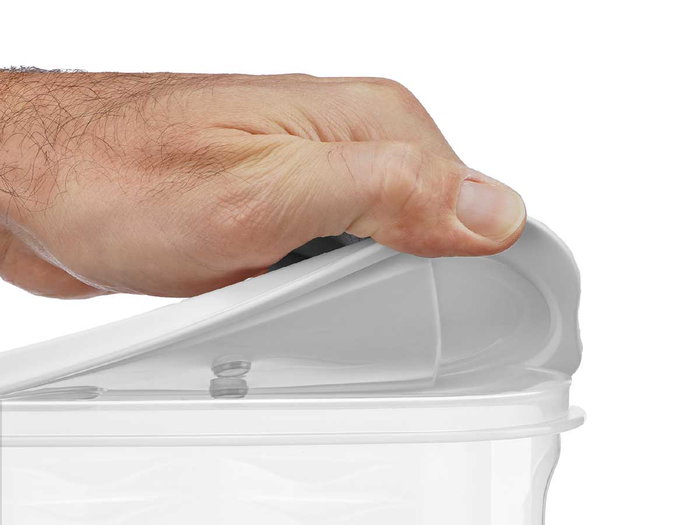 Leknes Recipiente Multiuso Cereales Tapa Gris 2.4L 19x24x9 cm (Set de 24)