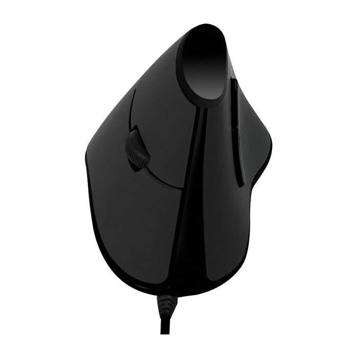 LogiLink Ratón Ergonomico Vertical ID0158 para Mano Derecha, Óptico 1000 DPI, 5 Botones, USB Plug and Play, Color Negro - Para Oficina