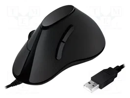 LogiLink ID0158 Ratón Ergonómico Vertical 5 Botones 1000 DPI Negro