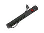 Lanberg Regleta SP1 5 tomas Schuko 1,5 m Negro