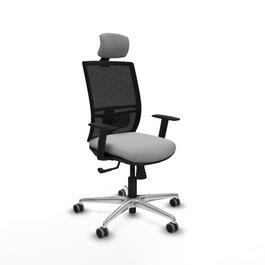 PIQUERAS Y CRESPO Silla de oficina Yunquera con mecanismo Sincro, Gris claro y Negro
