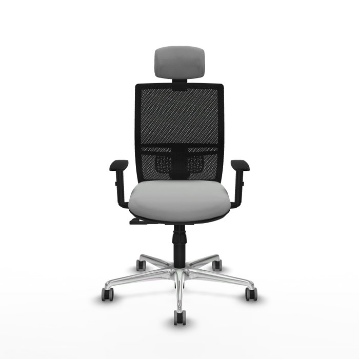 PIQUERAS Y CRESPO Silla de oficina Yunquera con mecanismo Sincro, Gris claro y Negro