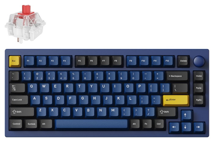 Keychron Lemokey P1P-O1 Teclado Mecánico Inalámbrico 75% Super Red Switch Navy Blue Distribución Polaca