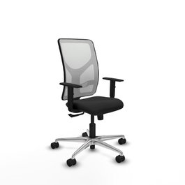 PIQUERAS Y CRESPO Silla de oficina Motilla con mecanismo Sincro, Negro y Blanco