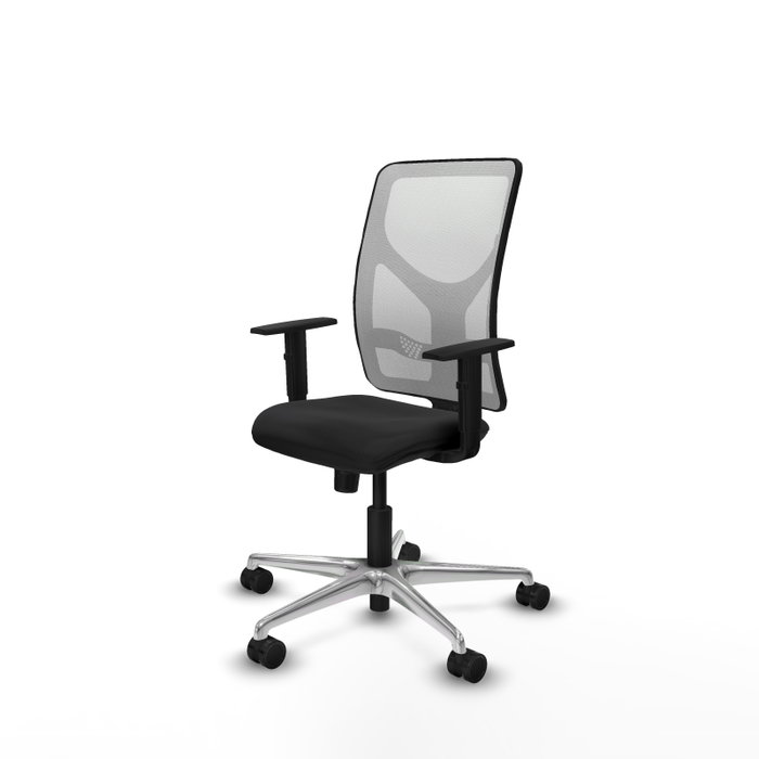 PIQUERAS Y CRESPO Silla de oficina Motilla con mecanismo Sincro, Negro y Blanco