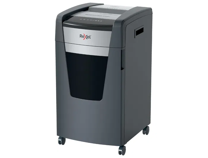 Rexel Destructora de Papel Momentum Extra XP422+ (22 Hojas, Corte Cruzado P-4) Negro-Plata