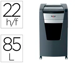 Rexel Destructora de Papel Momentum Extra XP422+ (22 Hojas, Corte Cruzado P-4) Negro-Plata