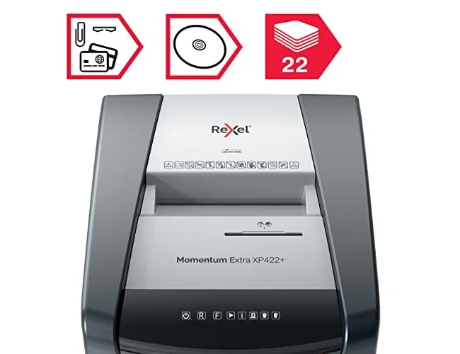 Rexel Momentum Extra XP422+ Destructora de papel Corte en partículas 85L Negro