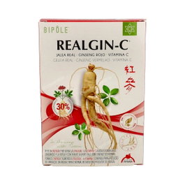 BIPOLE Realgin C (Jalea Real+Ginseng+Vit.C) 20 Ampollas con Vitamina C para Energía y Vitalidad
