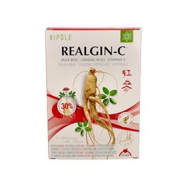 BIPOLE Realgin C (Jalea Real+Ginseng+Vit.C) 20 Ampollas con Vitamina C para Energía y Vitalidad