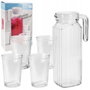 Excellent Houseware Set de jarra de cristal con tapa de 1100 ml y 4 vasos de 200 ml
