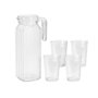 Excellent Houseware Set Jarra Cristal 1100 ml con Tapa Plástico y 4 Vasos Cristal 200 ml