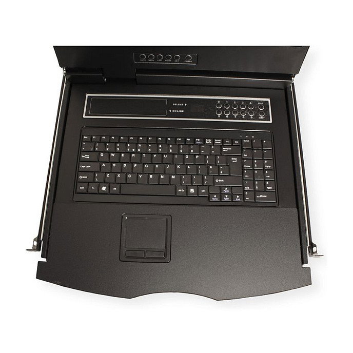 VALUE 19" (48,3 cm) Monitor TFT LCD KVM con Consola Rack 1U, Resolución 1366x768, Relación 16:9, USB, VGA, Teclado UK