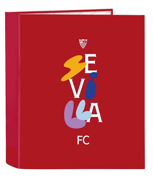 Safta Carpeta F. 4 Anillas 35mm Lomo Ancho Sevilla FC 27x33x6 cm