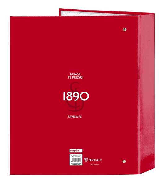 Safta Carpeta F. 4 Anillas 35mm Lomo Ancho Sevilla FC 27x33x6 cm