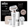 Braun Silk-épil 9-360 3D Epilador con Tecnología MicroGrip de 40 Pinzas para Pelo Corto de 0.5mm, Recargable, Uso Húmedo y Seco, Color Rosa y Blanco