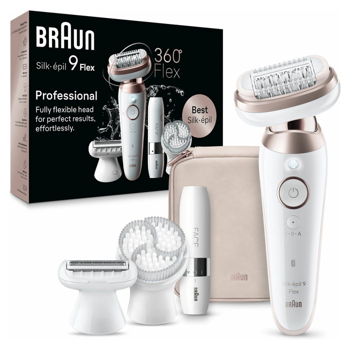 Braun Silk-épil 9-360 3D Epilador con Tecnología MicroGrip de 40 Pinzas para Pelo Corto de 0.5mm, Recargable, Uso Húmedo y Seco, Color Rosa y Blanco Braun Silk-épil 9-360 3D Epilador con Tecnología MicroGrip de 40 Pinzas para Pelo Corto de 0.5mm, Recargable, Uso Húmedo y Seco, Color Rosa y Blanco