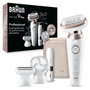Braun Silk-épil 9-360 3D Epilador con Tecnología MicroGrip de 40 Pinzas para Pelo Corto de 0.5mm, Recargable, Uso Húmedo y Seco, Color Rosa y Blanco