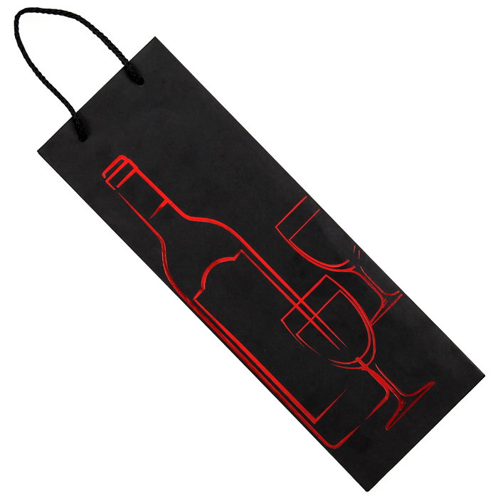 Party Time Bolsa Regalo Botella Colección Lounge Papel Decorada Uvas Botella Copas Dorado Plateado Rojo 36 cm